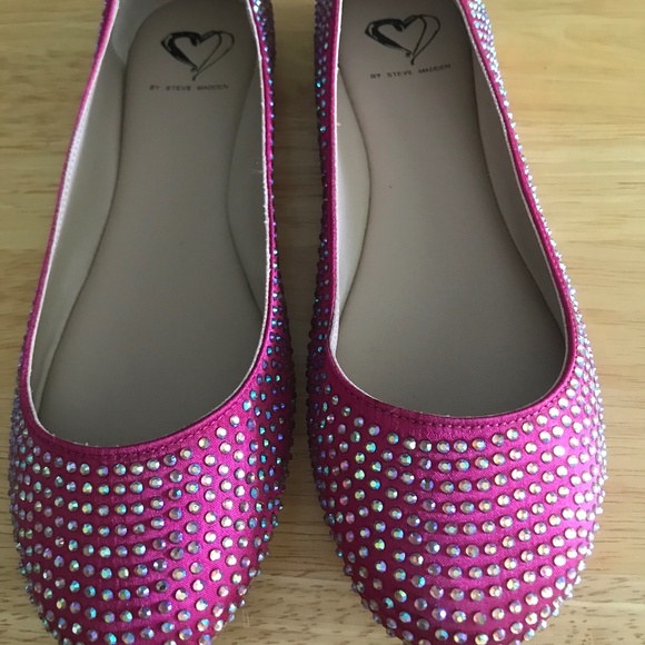 BRAND NEW STEVE MADDEN SPARKLY FLAT IN PINK - Picture 1 of 7